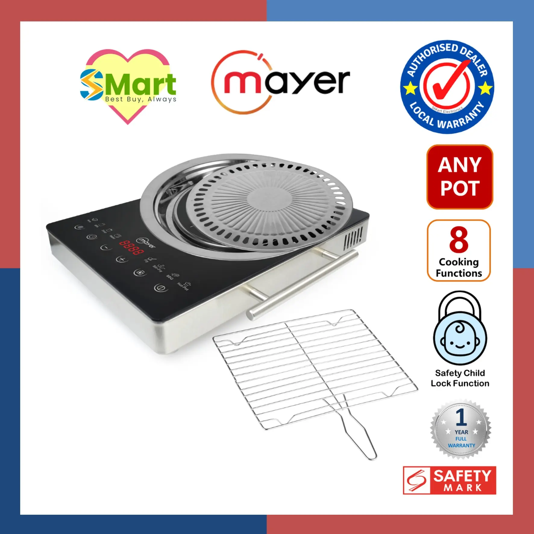 Mayer Ceramic Cooker MMCC317 FOC BBQ & Wire Rack