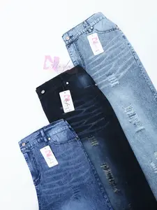 Scena Lavia Celana Jeans NAYLA NAYLA Wanita Model Ripped Wide Leg dengan Detail Ripped dan Patch Bahan Premium Nyaman untuk Berbagai Aktivitas