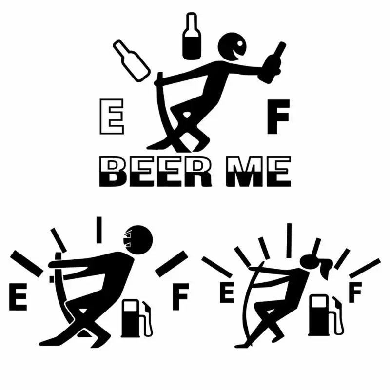 Car Stickers 12.7CM*9.2CM High Gas Consumption Decal Fuel Gage Empty Stickers Funny Vinyl Car Fuel Tank Cap Sticker