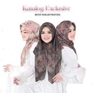 Naya Series Hijab Voal Motif Standart Muslim Nyaman Bahan Voal Premium Ukuran 110 cm x 110 cm Finishing Tepi Laser Cutting Adem dan Tegak di Dahi