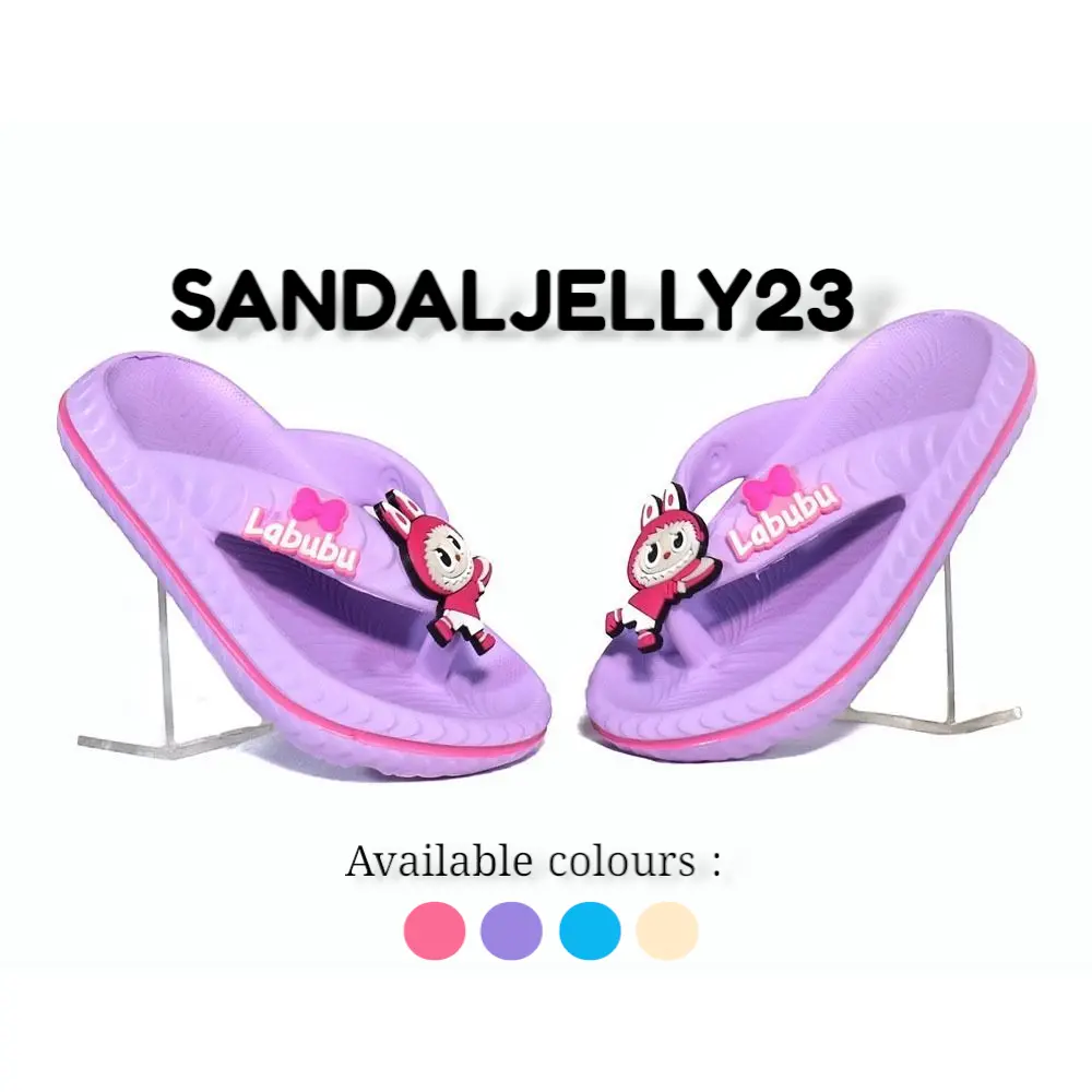 Inkyani Sandal Anak Perempuan Bahan Karet Lembut Model Karakter Labubu Nyaman Ukuran 24-35 Fashion