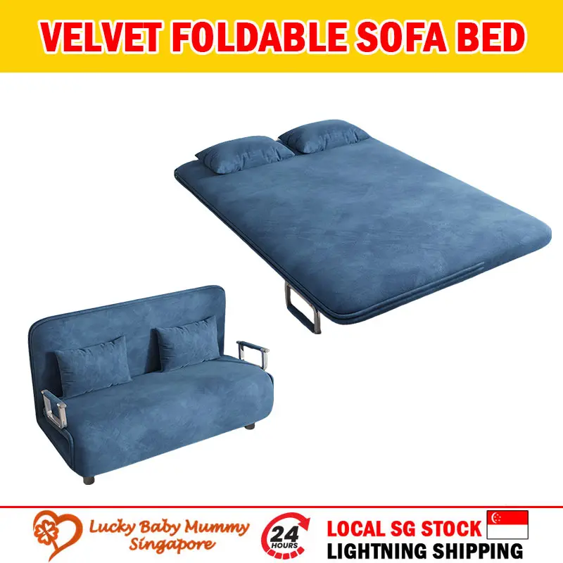 Foldable Velvet SofaBed/Single Bed/ Queen Size Bed/Sofa