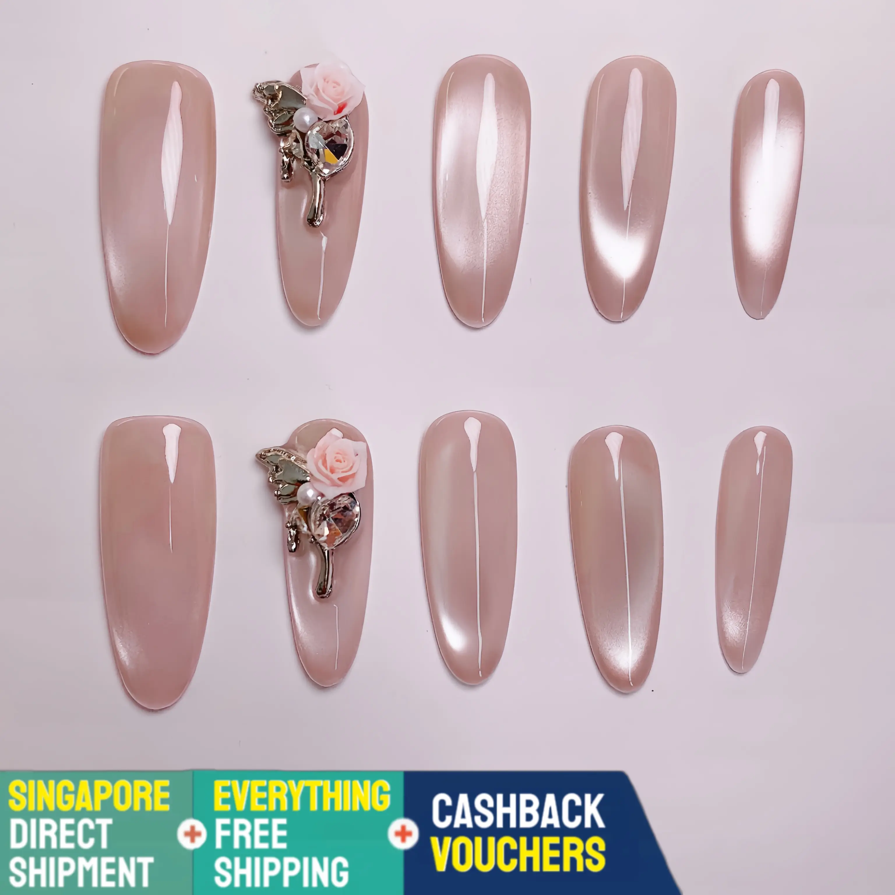 NAILOVE Nude pink nail polish that highlights the length of your fingers and exudes an elegant vibe.