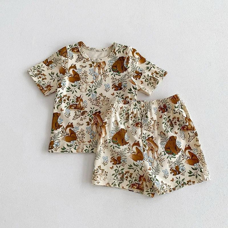 LITTLEVIN - SETELAN ANAK  FULLPRINT  CREAM SERIES KARAKTER 0-5 TAHUN