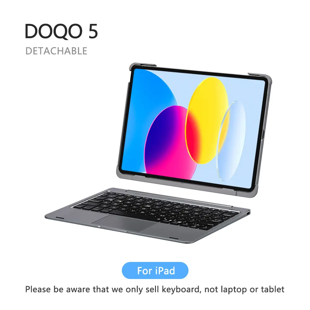 DOQO5: For iPad Detachable Keyboard Case with Backlit
