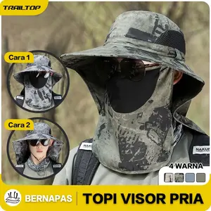 [READY] TrailTop Topi Gunung Topi Visor Lipat Pinggiran Lebar Anti UV Topi Mancing Bernapas