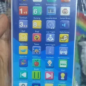 Smart Baby, HP Edukasi Anak Mainan Pendidikan Telepon Cerdas yang Sangat Populer dengan 45 Tombol Fungsi + Lampu + Konten Audio Lengkap, Cocok untuk Anak Usia 1-6 Tahun untuk Bermain di Rumah