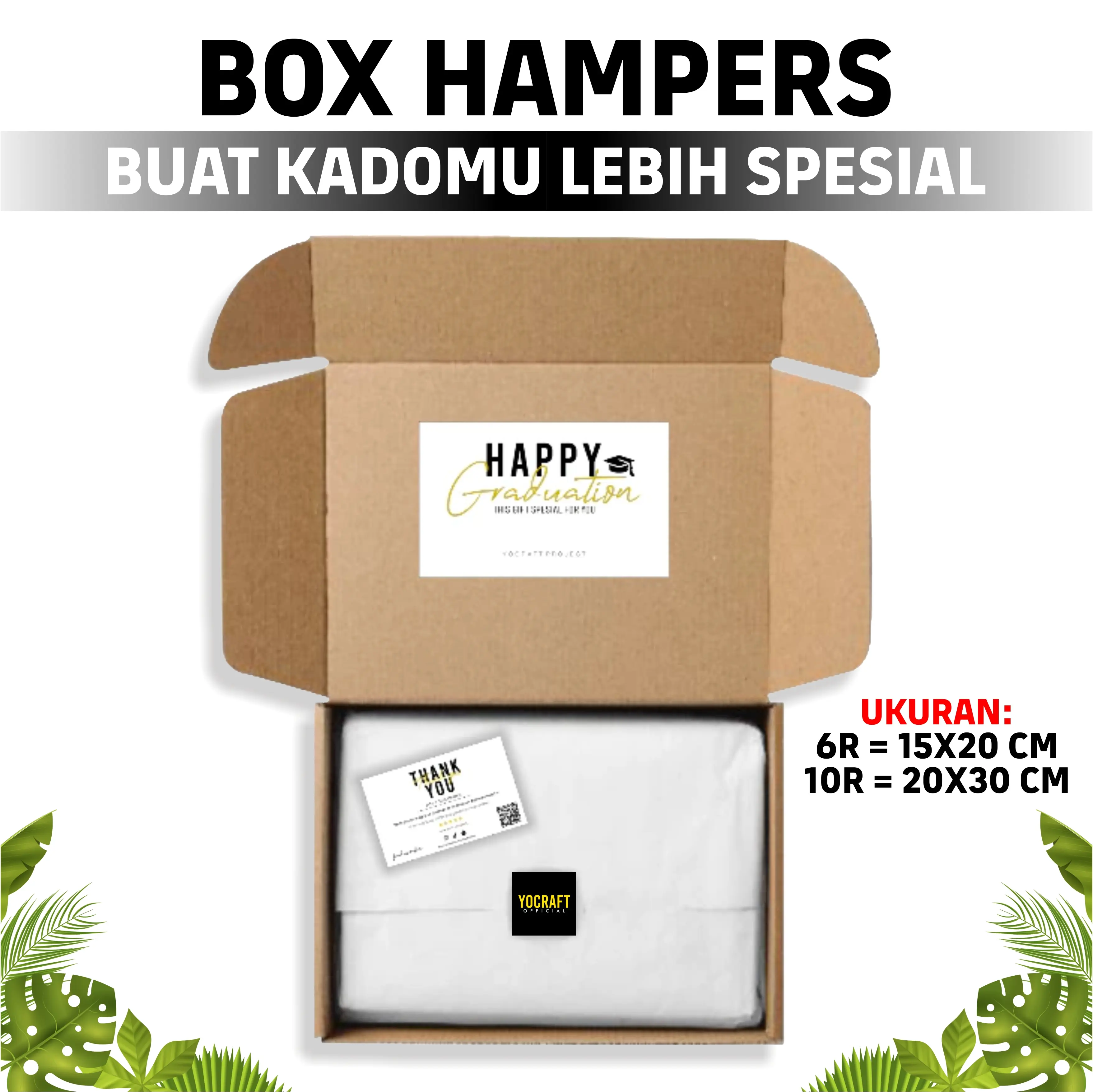 BOX HAMPERS 20X30CM GRATIS KARTU UCAPAN BUAT KADO WISUDA PERNIKAHAN ULANG TAHUN PACAR CEWE COWO
