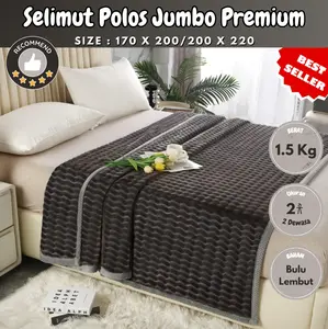[NEW!! SELIMUT BULU POLOS] - SELIMUT BULU POLOS MOTIF KELINCI 170 X 200(PREMIUM QUALITY)