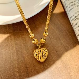 Barang Kemas Wanita, SUNQ, Kalung Wanita, Fesyen dan Elegan, Hadiah Sempurna aksesoris gelang tangan Rantai perempuan long chain heart necklace titanium jewelry Perak