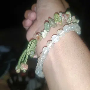 Gelang Batu Crystal Alam Asli Model Tali Serut