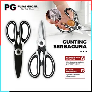 Gunting Hitam Serbaguna pemecah walnut Pembuka Tutup Botol kitchen scissors