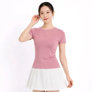 Basic Reguler Wanita  Slim Knit Premium Lengan Pendek – Nyaman & Elastis