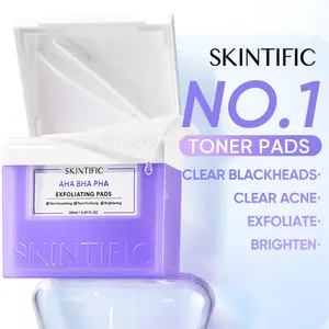 SKINTIFIC  AHA BHA PHA Double Exfoliating Pad – Kulit Halus Cerah Seketika, Bersih Pori & Aman untuk Semua Jenis Kulit | Membersihkan Pori / Menghaluskan / Mencerahkan / Eksfoliasi Aman & Nyaman