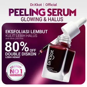 {BPOM COD} Dr.KKot Peeling Solution 20ml - Serum Eksfoliasi Kulit AHA BHA PHA LHA, Mencerahkan & Menghaluskan, Aman untuk Kulit Sensitif, Bebas Alkohol, Kemasan Praktis 20g