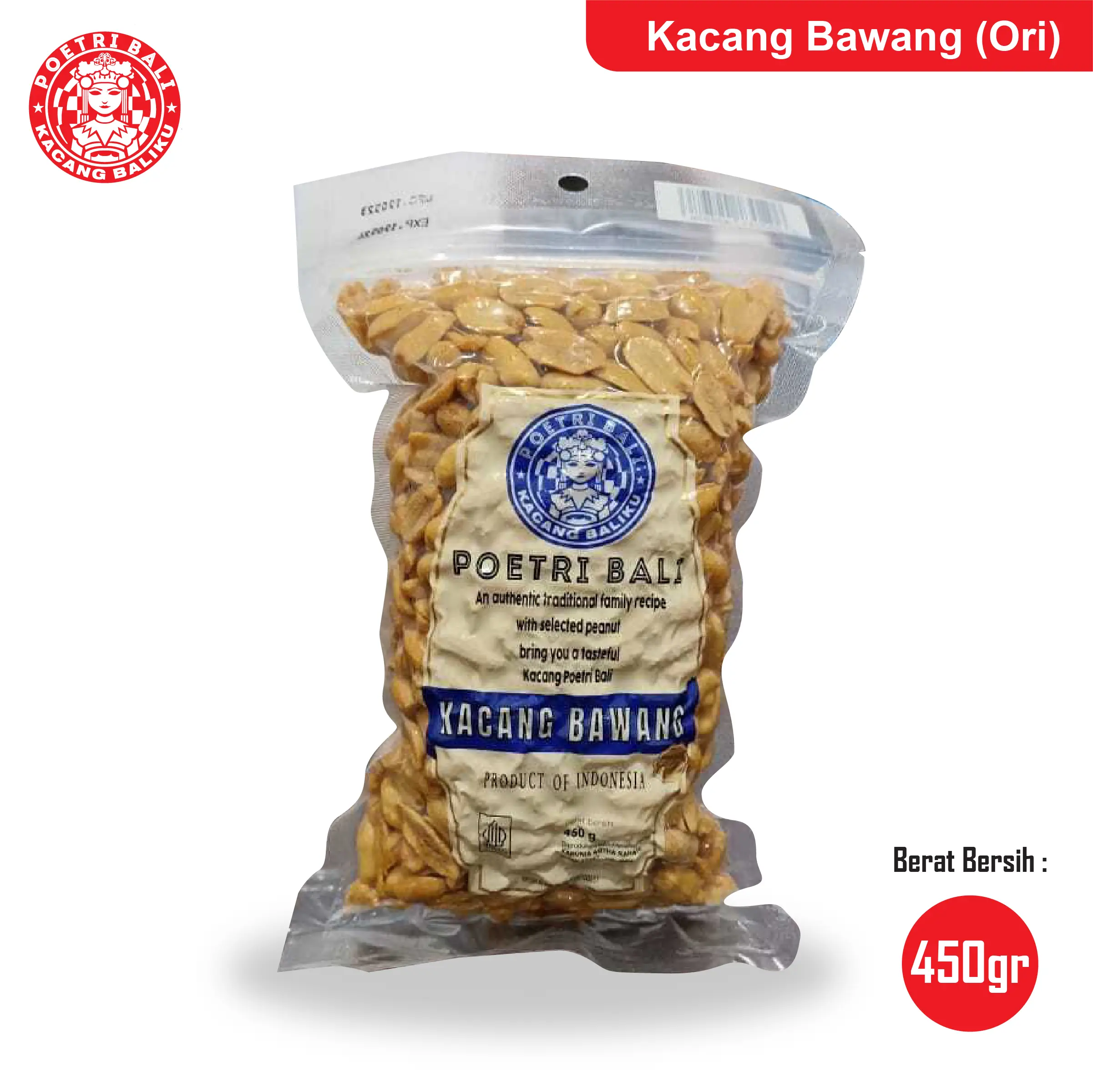 Poetri Bali Kacang Bawang Original 450gr