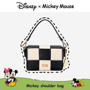 Beg Silang Fesyen Disney Mickey Bertekstur Berpetak, Beg Persegi Kecil Pegang Tangan Niche, [COD]