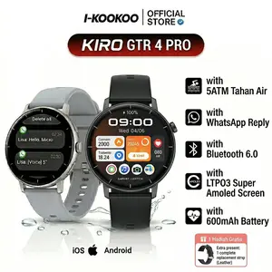 KIRO GTR Pro 4 Smart Watch for Women Men,5ATM Tahan Air AI Smartwatch for iPhone  | WhatsApp Reply | AI Smartwatch | Bluetooth 6.0 Calls| 2.28” OLED Display |