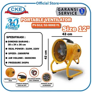 Portable Ventilator CKE PV-S12 52-50HZ 12 Inch Blower Eksos Tambang