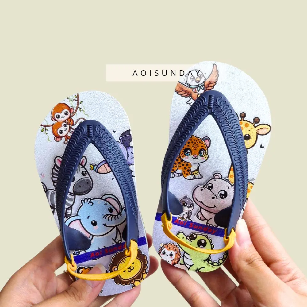 Sandal Anak Laki Laki Perempuan Motif Animals Cerah Jepit