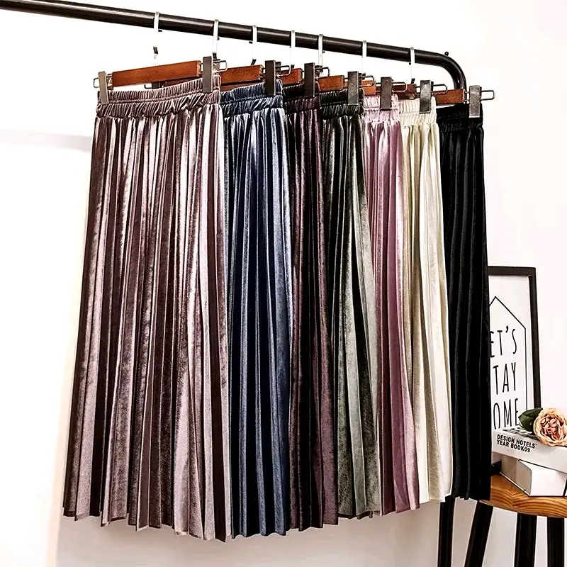 Rok bludru velvet panjang \\ Rok bludru plisket maxxi \\ Rok bludru premium