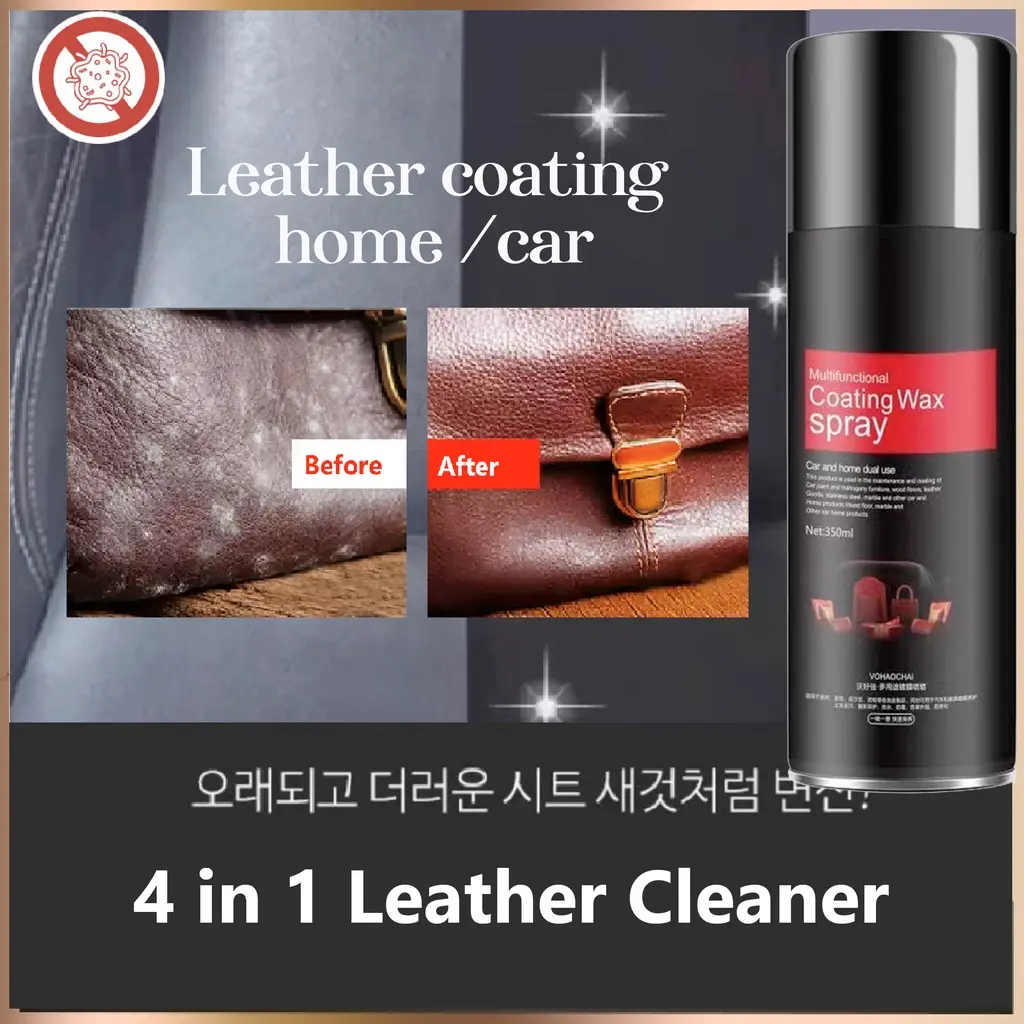 (SG Stock) 4 in 1 Multipurpose Leather Cleaner Spray l Coating Wax car and home dual use l Polish high shine