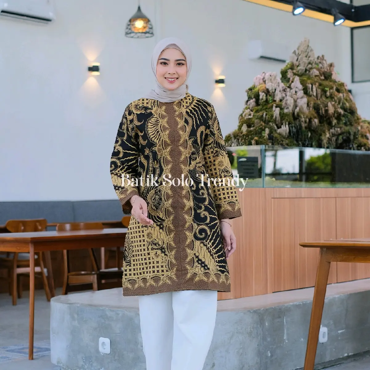 Tunics Tunik 07 Wanita Batik Katun Halus Lapis Furing Trikot Murah dan Nyaman Cantik Baju Kerja Muslim Kapas Atasan Panjang
