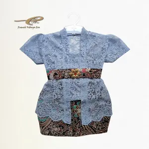 Setelan Kebaya Anak TANPA LAPISAN FURING Lengan Pendek + Rok Batik Pendek | Size XS–XXXL
