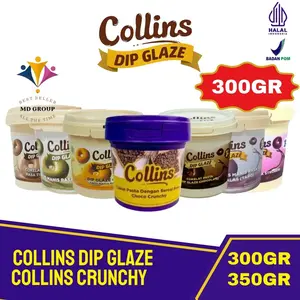 [KALIMANTAN] COLLINS DIP GLAZE DAN CRUNCHY 300 GRAM ANEKA RASA Choco Manis Halal BPOM