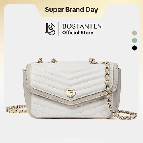 [Vivian Bag] BOSTANTEN Sling Bag Shoulder Bag Tas Bahu Tas Selempang Wanita Tas Tangan Hitam Putih