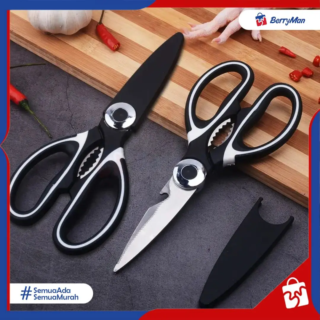 Gunting Dapur Panda Serbaguna Stainless Steel - Alat Pemotong Ikan Ayam Daging Super Tajam Multifungsi Kitchenware
