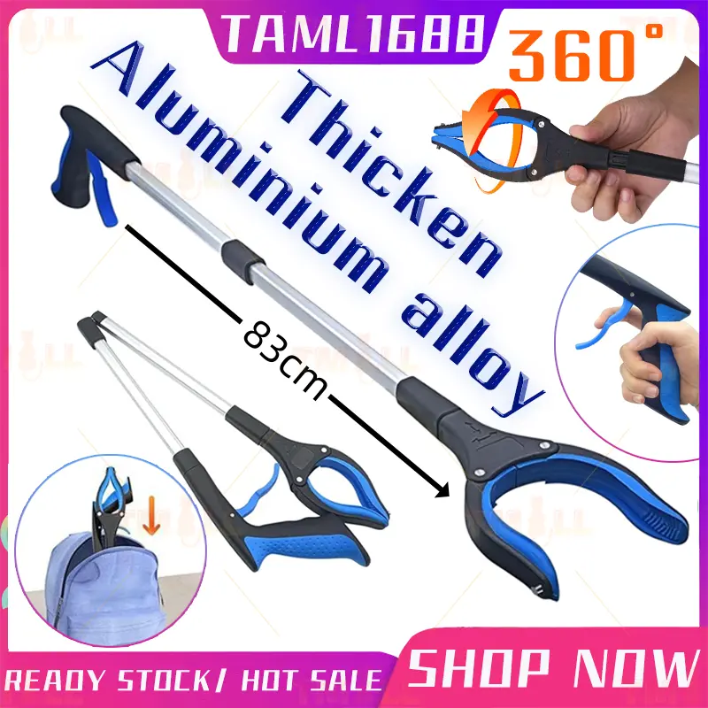 [SG Ready Stock] Foldable Litter Reachers Pickers Pick Up Tools Gripper Extender Grabber Picker Aluminum alloy material