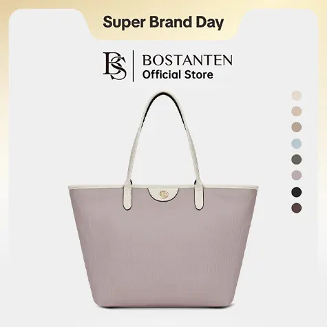 [Ashley Charles Bag] BOSTANTEN Tote Bag Wanita Shoulder Bag Tas Canvas Hitam Putih Totebag