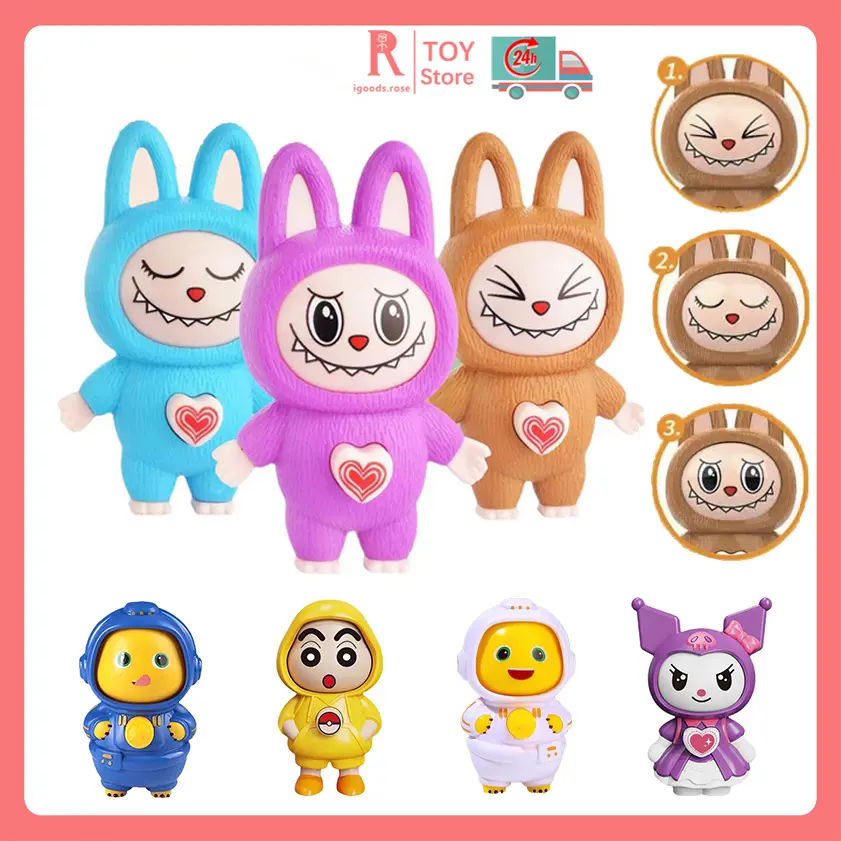 igoods.rose  Boneka Berubah Wajah Lucu Baru Mainan Boneka Berubah Wajah Satu Klik Gantungan Kunci Tas Sekolah Liontin Hadiah Ulang Tahun