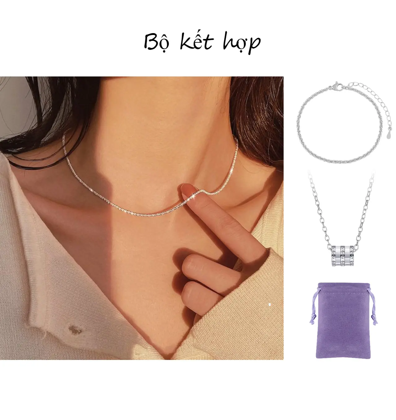Vòng Cổ Ngôi Sao, Vòng Tay Lấp Lánh, Vòng Cổ Eo Thon Thời Trang, Thanh Lịch Và Dễ Phối Đồ Dây Chuyền Xương Đòn Tinh Tế Vòng Cổ Thép Titan Vòng Cổ Nữ, 1 Cái