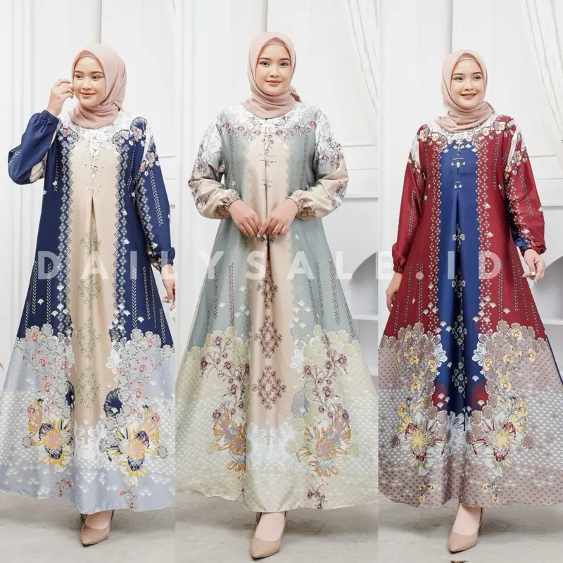 SAVINA Gamis Silk Premium busui jumbo dress kondangan motif terbaru Muslim Mewah Syari Lebaran