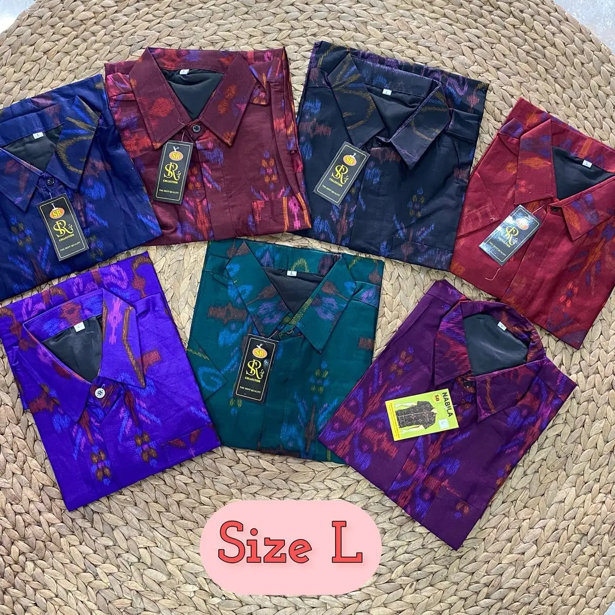 Kemeja cowok dewasa  motif katun endek