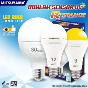 Lampu Bohlam Sensor UV LED Bulb Radiance Mitsuyama Lampu 9,1 2, 30, 40 Watt MS-9809R