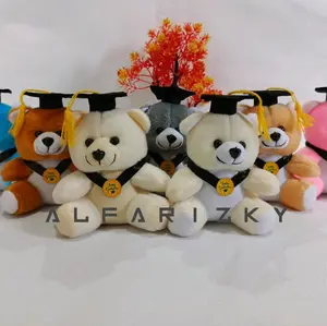 bear 12cm boneka wisuda berlogo happy graduation