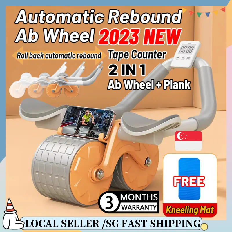 SG READY STOCK Multi-functional Abs Roller Automatic Rebound Abdominal Training Auxiliary Exercise