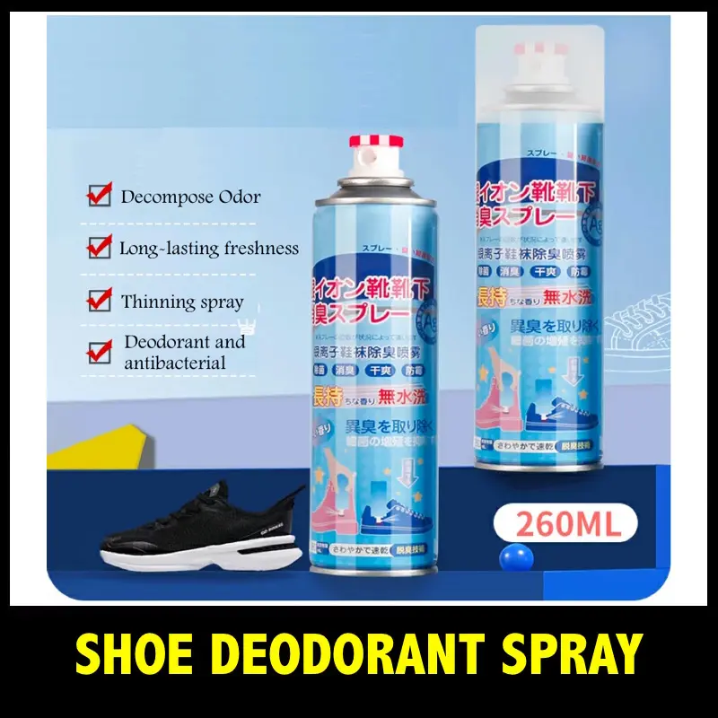 [SG Stocks] Shoe Deodoriser Spray with Activer ions Batericidal Remove Foot Odour Disinfectant