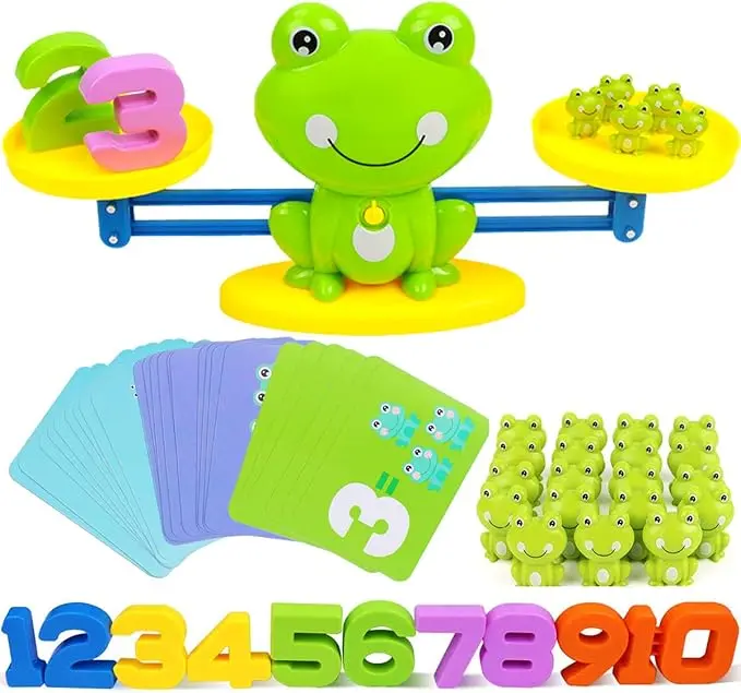 Frog Balance Math Toys Game, STEM Learning Educational Counting Numbers Toys for Toddlers Boys & Girls, Gifts for Kids