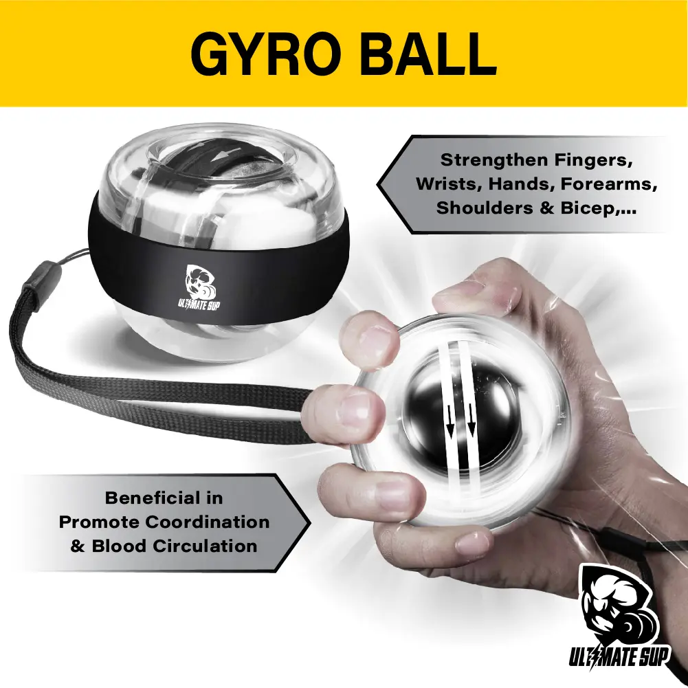 Ultimate Sup, Wrist Power Gyro Ball, Gyro Ball, Wrist Ball, Wrist Strengthener, Wrist Exercise, No Light