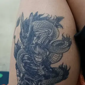 ZOAR-Y48 Stiker Tato Temporary Semi Permanen 【 naga phoenix 】Tahan lama Tattoo menempel dekorasi seni untuk pria dan wanita