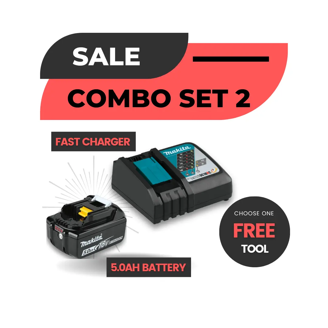 MAKITA ROADSHOW COMBO 2 - POWER TOOLS WITH 5.0AH BATTERY AND FAST CHARGER