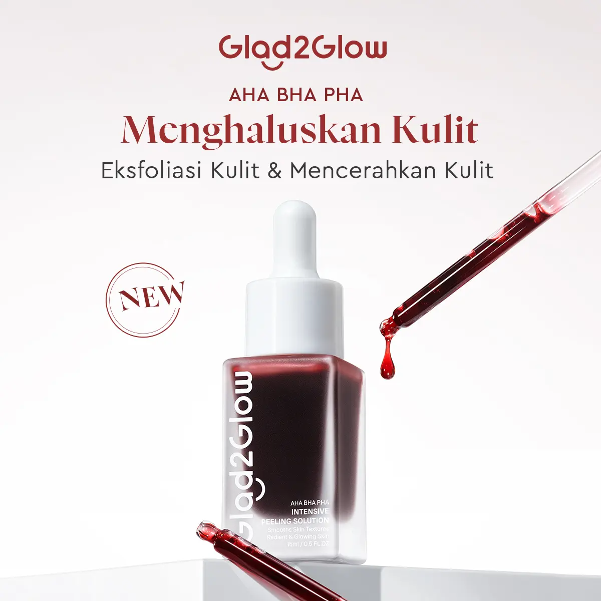 [Ready stock] Glad2Glow Peeling Solution 15ml AHA BHA PHA INTENSIVE 1/2/3pcs Wajah Mencerahkan serum membantu mencerahkan bright clean glowing melembutkan Acid Glycolic Kotoran Lactic Mengelupas Muka Pencerah Niacinamide Essence