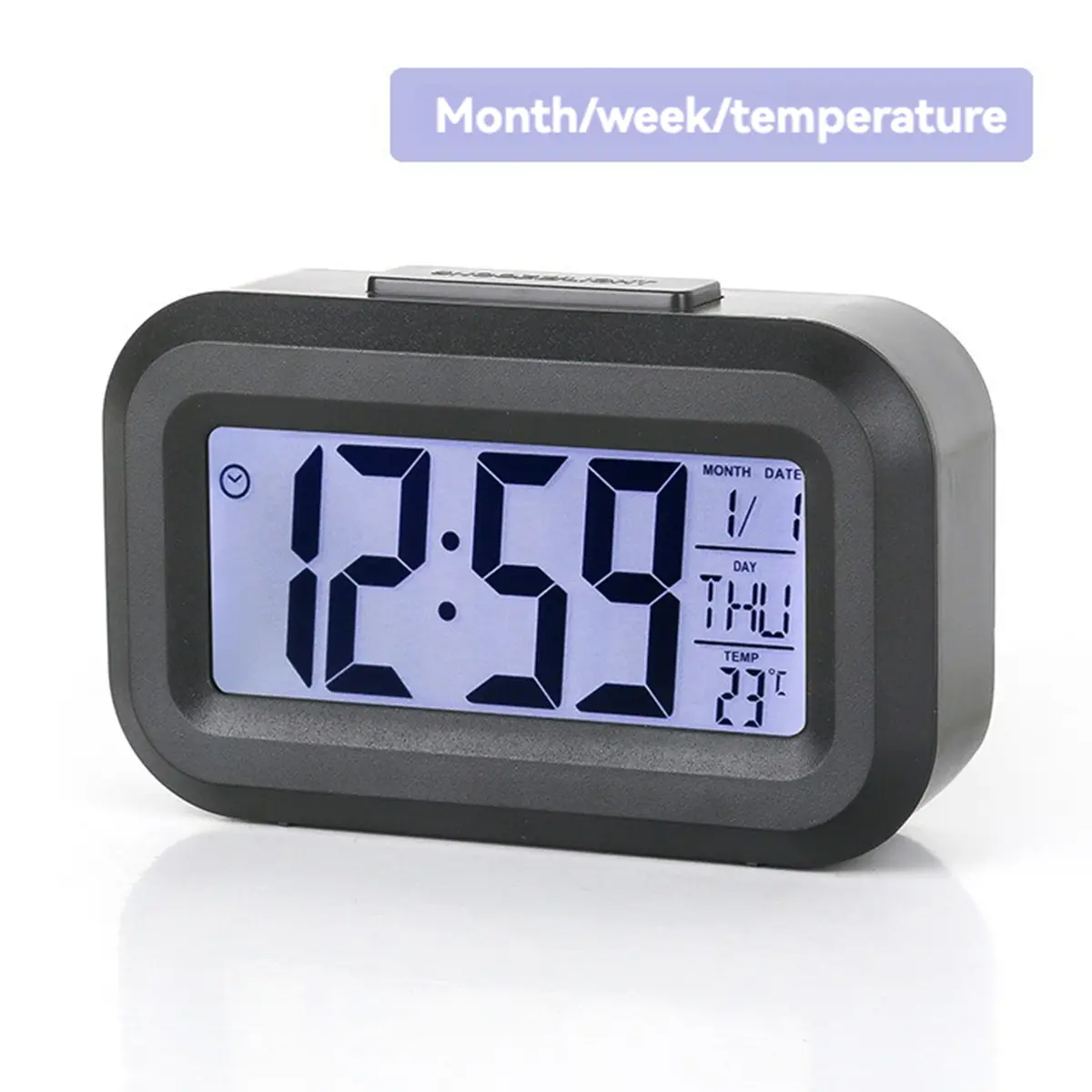 [SG Stock] Digital Clock Multifunctional Mini Table Clock with Night Light Temperature Calendar Timer Home Decor Plastic