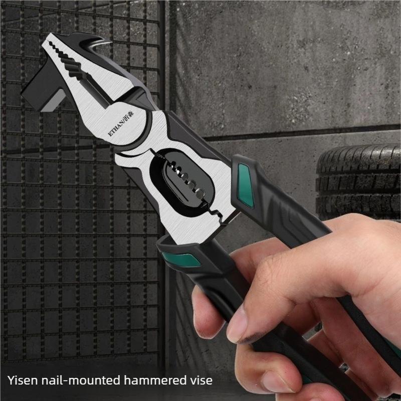 【New Hammer Head Pliers】Multi-Function Wire Stripping Pliers, Wire Cutters, Labor-Saving Lineman's Pliers, Household & Outdoor Set, Industrial Grade