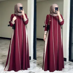 Faradina Athaya Dress By Faradina Gamis Polos Kombinasi Abaya Terbaru Syari Busui Friendly dengan Desain Elegan dan Nyaman