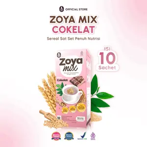 MamaBear ZoyaMix Rasa Cokelat Isi 10 Sachet - Susu Kedelai Kaya Nutrisi untuk Ibu Menyusui Halal BPOM